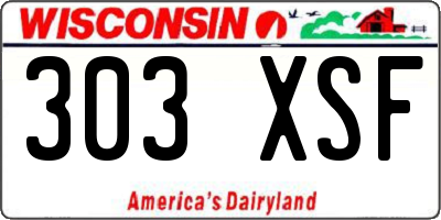 WI license plate 303XSF