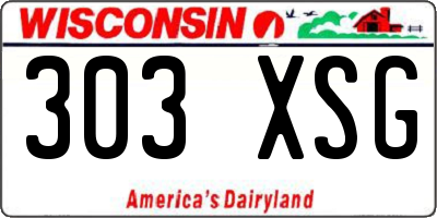 WI license plate 303XSG