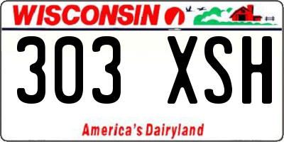 WI license plate 303XSH