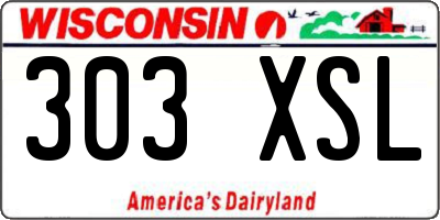 WI license plate 303XSL