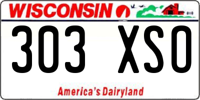 WI license plate 303XSO
