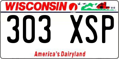 WI license plate 303XSP