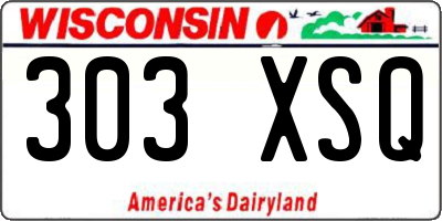 WI license plate 303XSQ