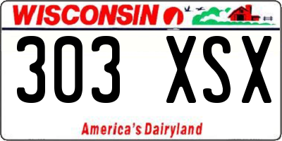 WI license plate 303XSX