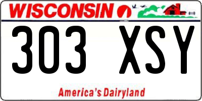 WI license plate 303XSY