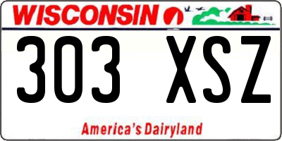 WI license plate 303XSZ