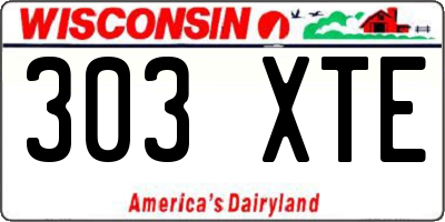 WI license plate 303XTE