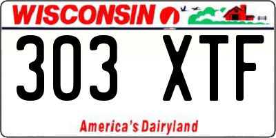 WI license plate 303XTF