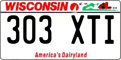 WI license plate 303XTI