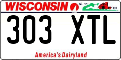 WI license plate 303XTL