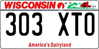 WI license plate 303XTO