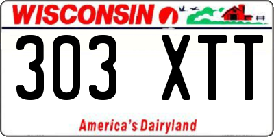 WI license plate 303XTT