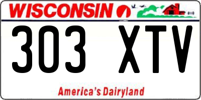 WI license plate 303XTV