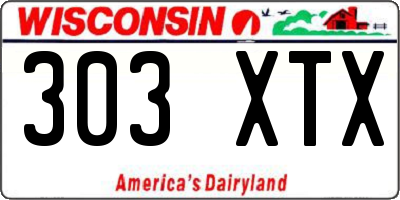WI license plate 303XTX