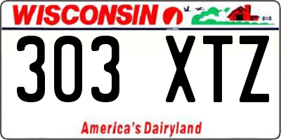WI license plate 303XTZ