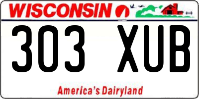 WI license plate 303XUB