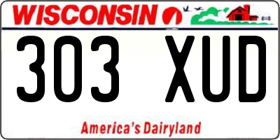 WI license plate 303XUD
