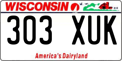 WI license plate 303XUK