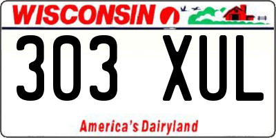 WI license plate 303XUL