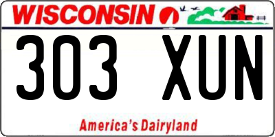 WI license plate 303XUN