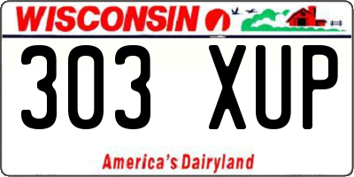 WI license plate 303XUP