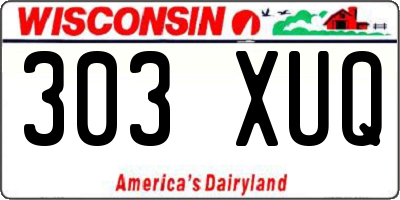 WI license plate 303XUQ