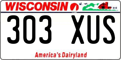WI license plate 303XUS