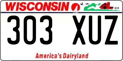 WI license plate 303XUZ