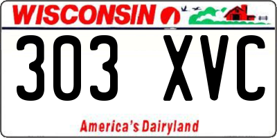 WI license plate 303XVC