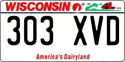 WI license plate 303XVD
