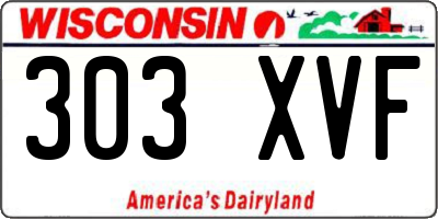 WI license plate 303XVF