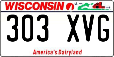 WI license plate 303XVG