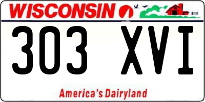 WI license plate 303XVI