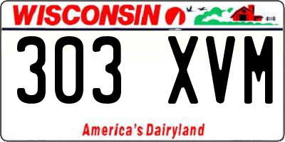 WI license plate 303XVM