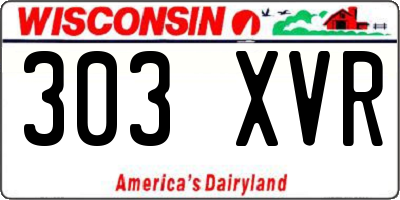 WI license plate 303XVR