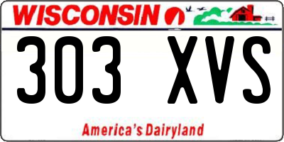 WI license plate 303XVS