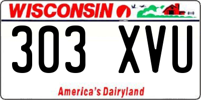 WI license plate 303XVU