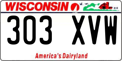 WI license plate 303XVW