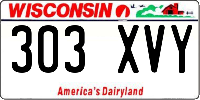 WI license plate 303XVY