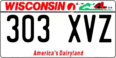 WI license plate 303XVZ