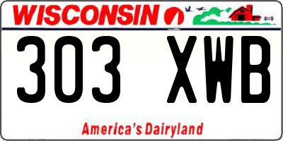 WI license plate 303XWB