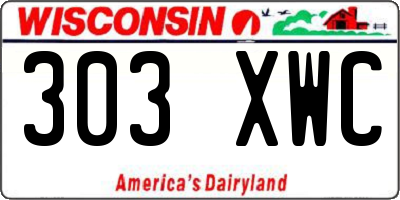 WI license plate 303XWC