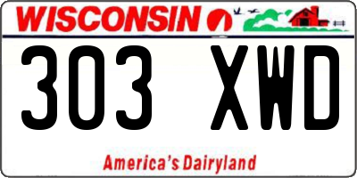 WI license plate 303XWD