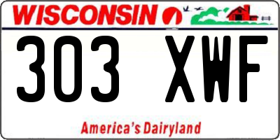 WI license plate 303XWF
