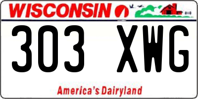 WI license plate 303XWG