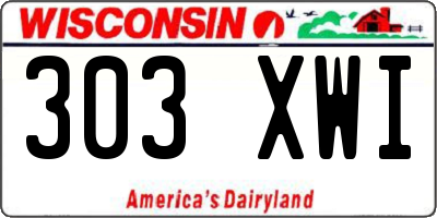 WI license plate 303XWI