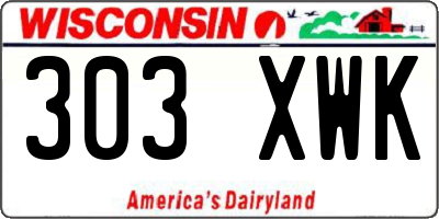 WI license plate 303XWK
