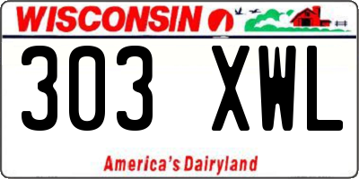 WI license plate 303XWL