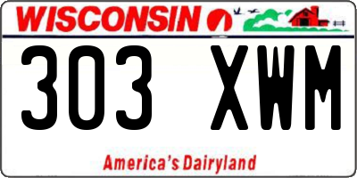 WI license plate 303XWM