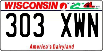 WI license plate 303XWN